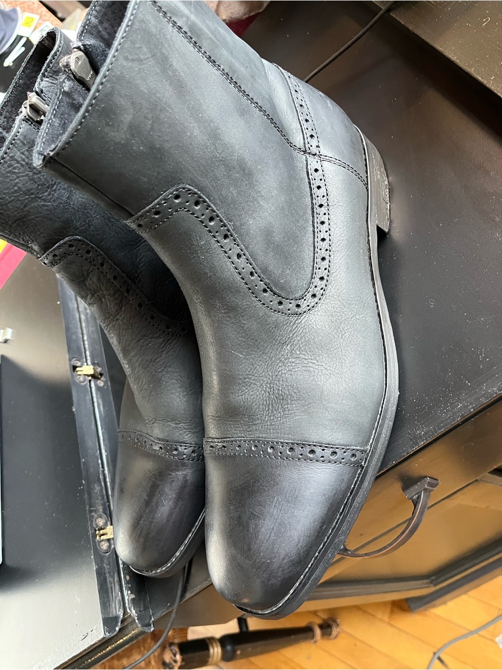 Ralph Lauren Polo Leather Cap toe boots